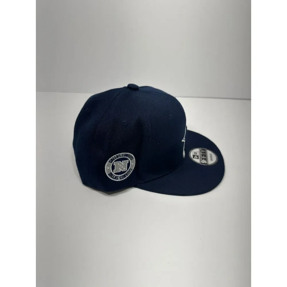 Dallas Cowboys New Era 9FIFTY Snapback Hat Navy NFL Side Patch Flat Brim